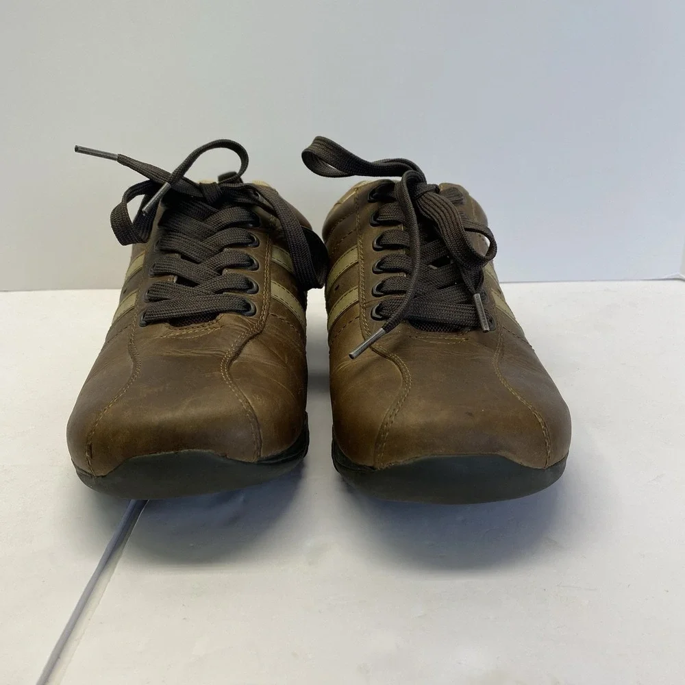 London Underground Shoes Mens 11 Riker Stone Square Toe Oxford Brown Leather EUC